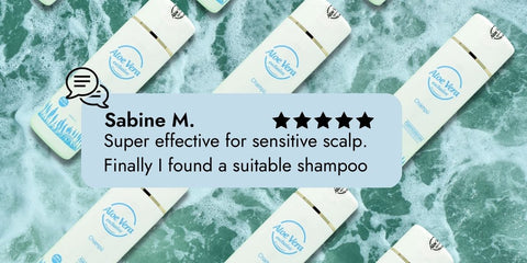 "Super effective for sensitive scalp. Finally I found a suitable shampoo." - Sabine M.