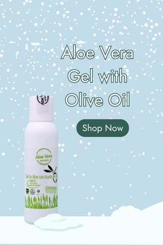 a bottle of aloe vera gel with olive oil