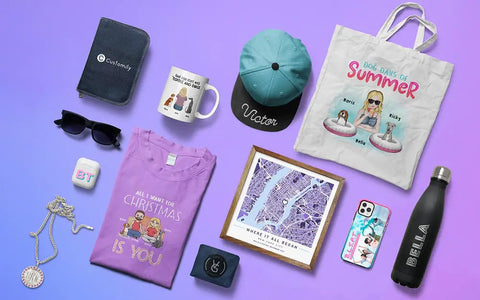 POD things collection with purple theme