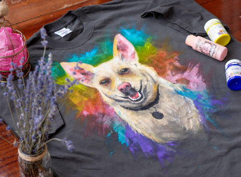 illustration of a dog on a tshirt