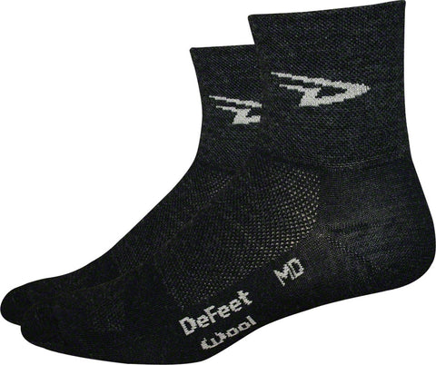 DeFeet Wooleator D-Logo Socks - 3 inch Charcoal Medium – The Bike Hub