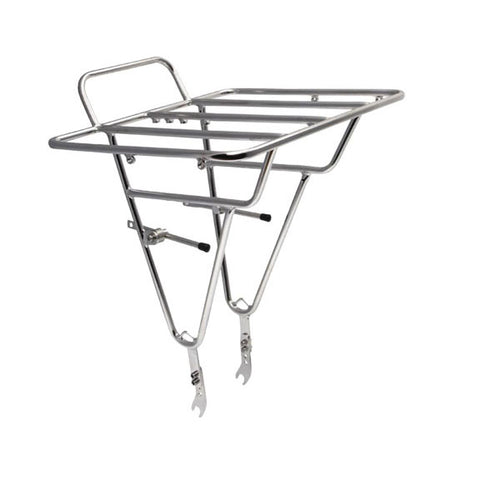 Lucas 3 Front Mini Rack (Alloy Silver) - Rigid MTB - Aluminum Bicycle Rack  for Touring Bikes, Gravel Bikes or Hybrid Bikes - Mini Bike Racks - Bike