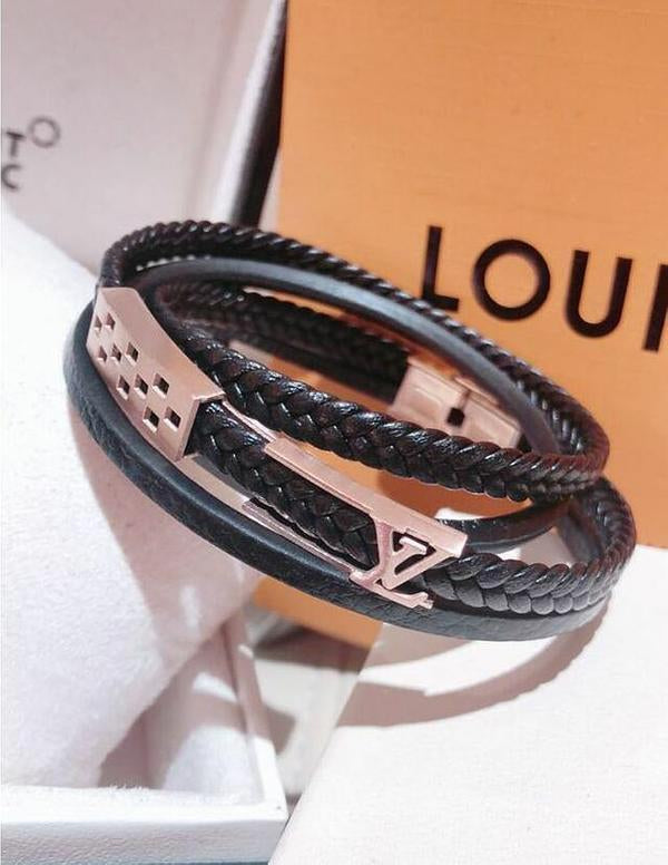 LV Louis Vuitton Trending Women Men Stylish Three Laps Leather H