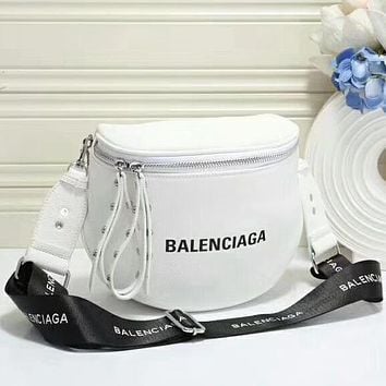 Balenciaga Women Fashion Leather Crossbody Shoulder Bag Satchel