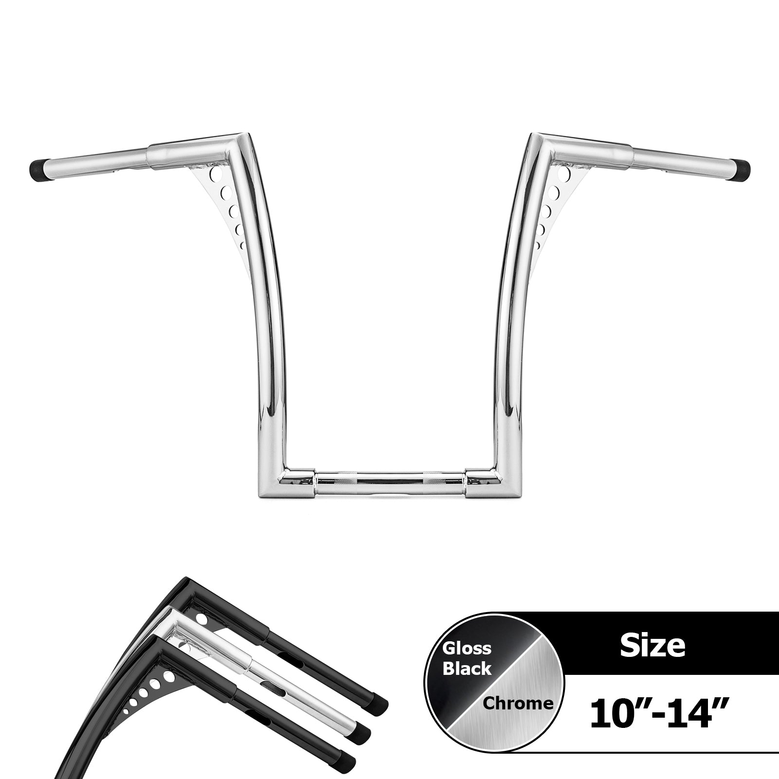 Chrome 10 12 14'' Meathook Monkey Ape Hangers Handlebar For Harley  Touring FLH