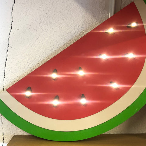 Wooden custom made watermelon sign with lights room decoration by agnedots