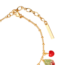 Load image into Gallery viewer, CHERRIES AND LEAVES CHARM BRACELET

