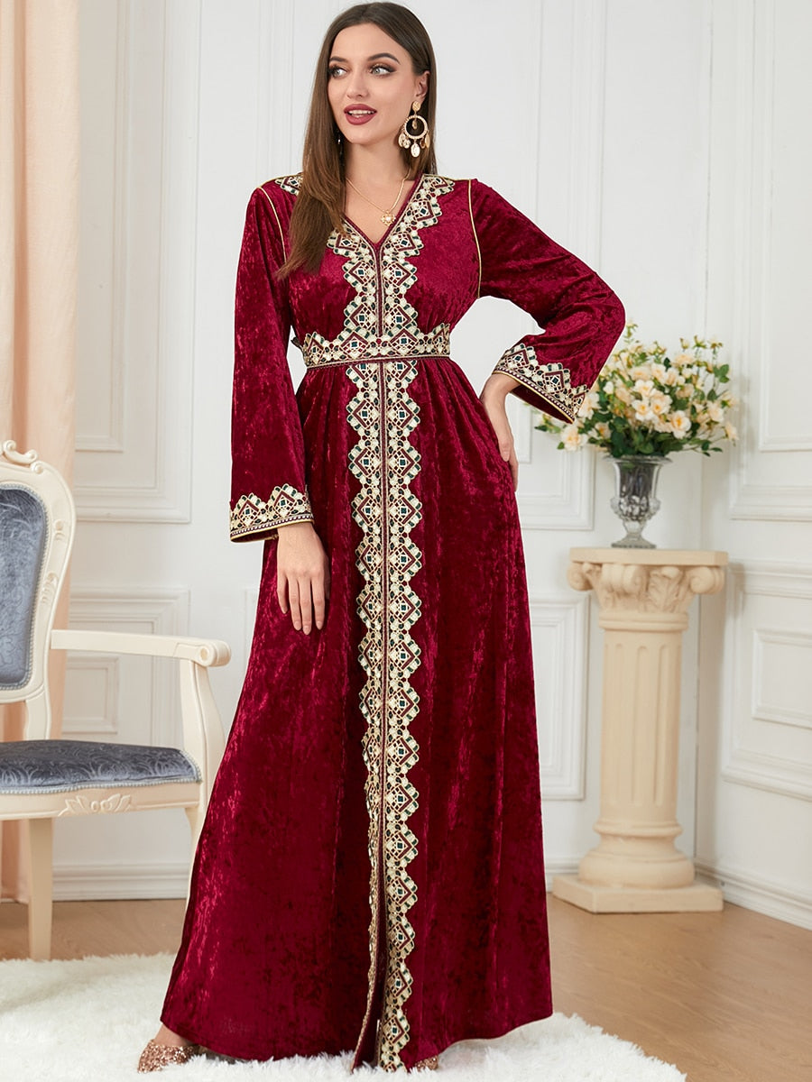 Embroidery Moroccan Kaftan Dress – The Company Made Products