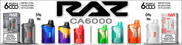 Raz Vape CA6000 Zero nicotine and 5%