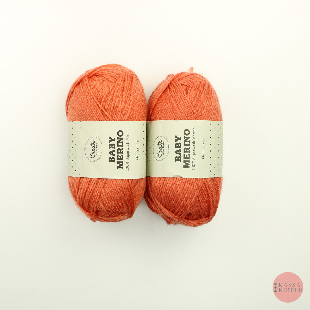 Create with Adlibris Baby Merino - Orange Rust – Kässä Kirppu