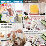Mason Jar Zipper Bags, Reusable Food Storage Airtight, 46% OFF