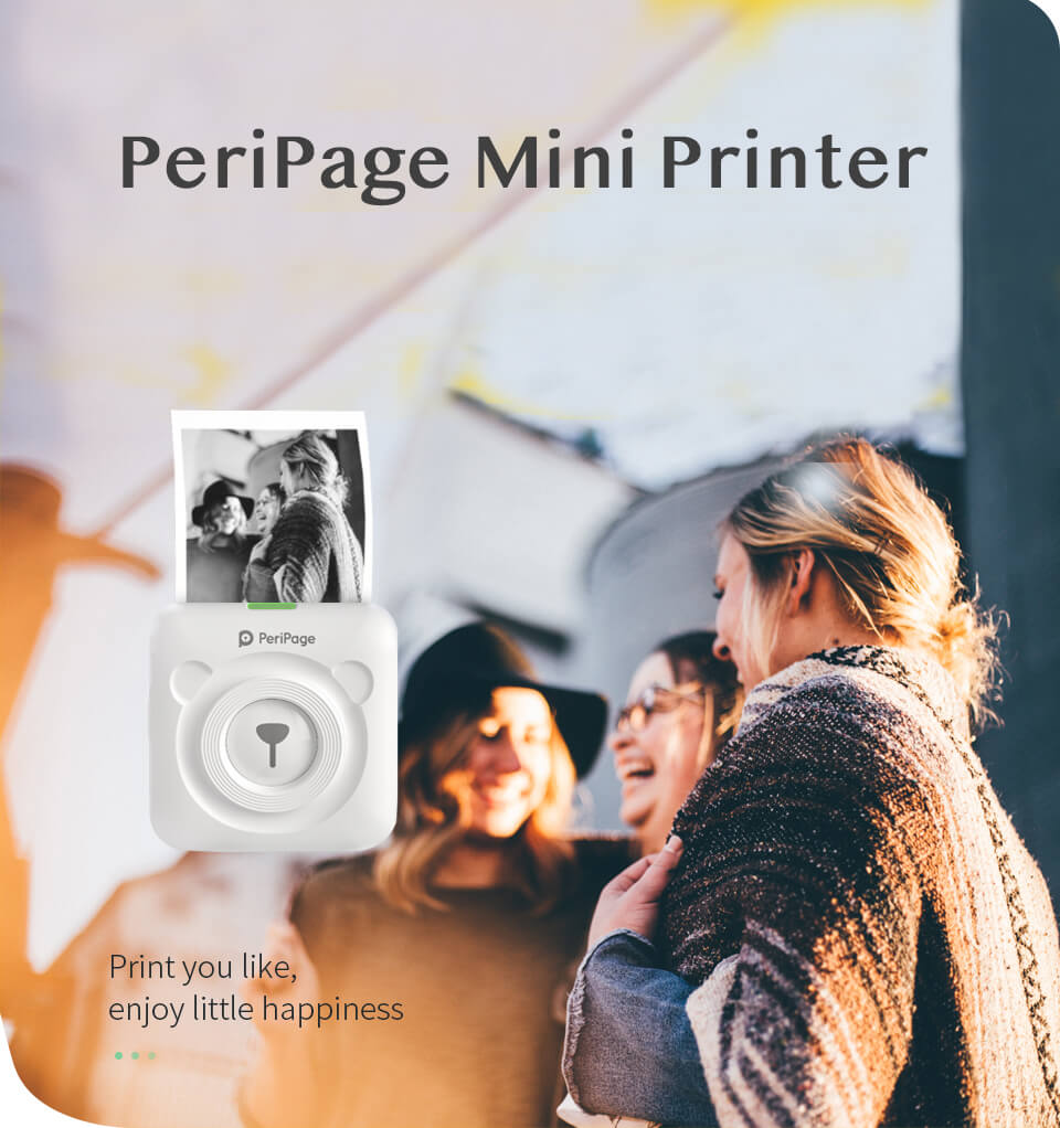 PeriPage A6 Mini Portable Thermal Printer Photo Pocket Label Sticker  Printer Color Paper Roll 58mm Wireless Picture Print Maker