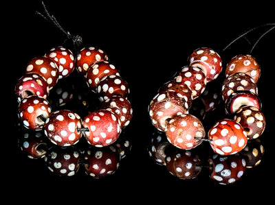 Venetian White Heart Beads
