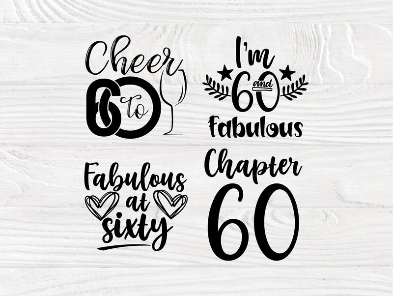 60th Birthday SVG Bundle, Birthday Shirt Designs