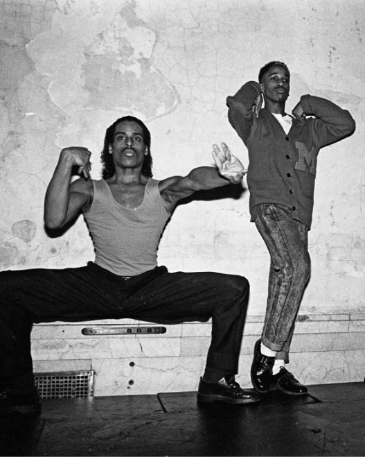 Portrait of Willi Ninja and dancer voguing at nightclub Mars in 1988 in New York