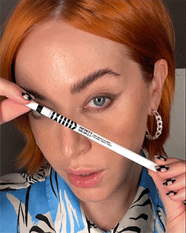 Gif of Milk Makeup Global Director of Artistry Sara Wren making an eyeliner wing with Milk Makeup Infinity Long Wear Eyeliner