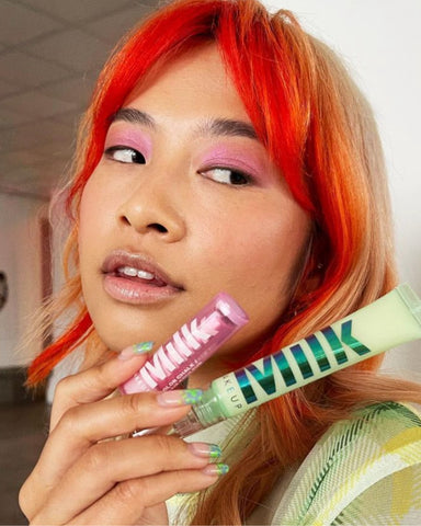 Yu Ling wears summer makeup look "vibrant lid wash" with Milk Makeup products