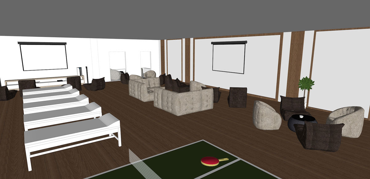 3D model: Bean bag sofas in England team hotel in Russia