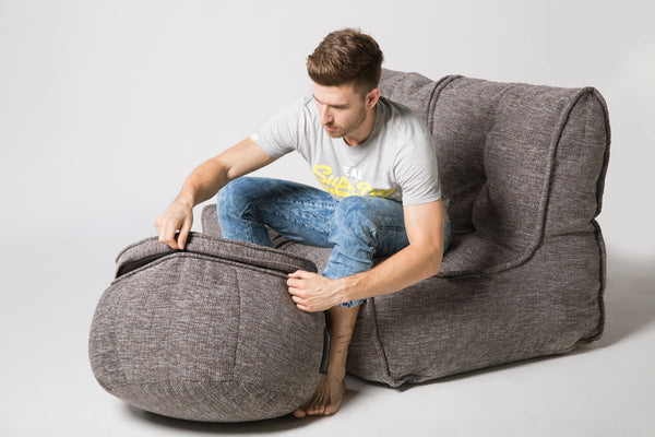 grey sofa with chair