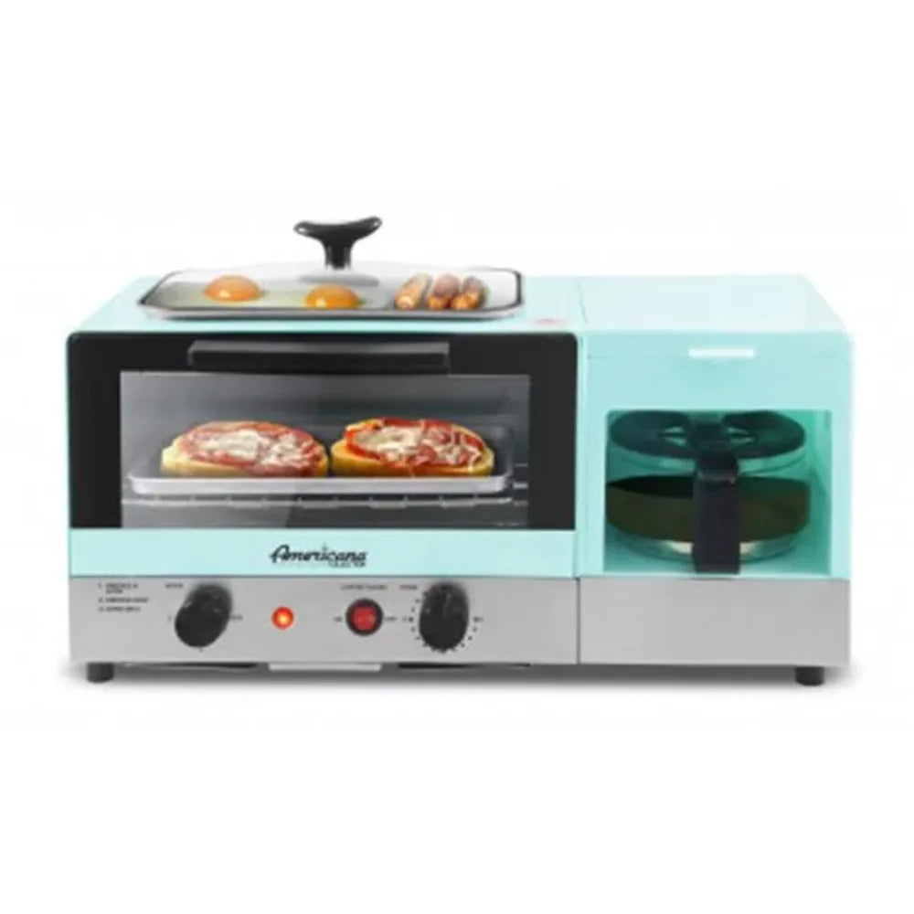 Americana by Elite Collection 3-in-1 Multifunctional Breakfast Center, Toaster Ovens.
