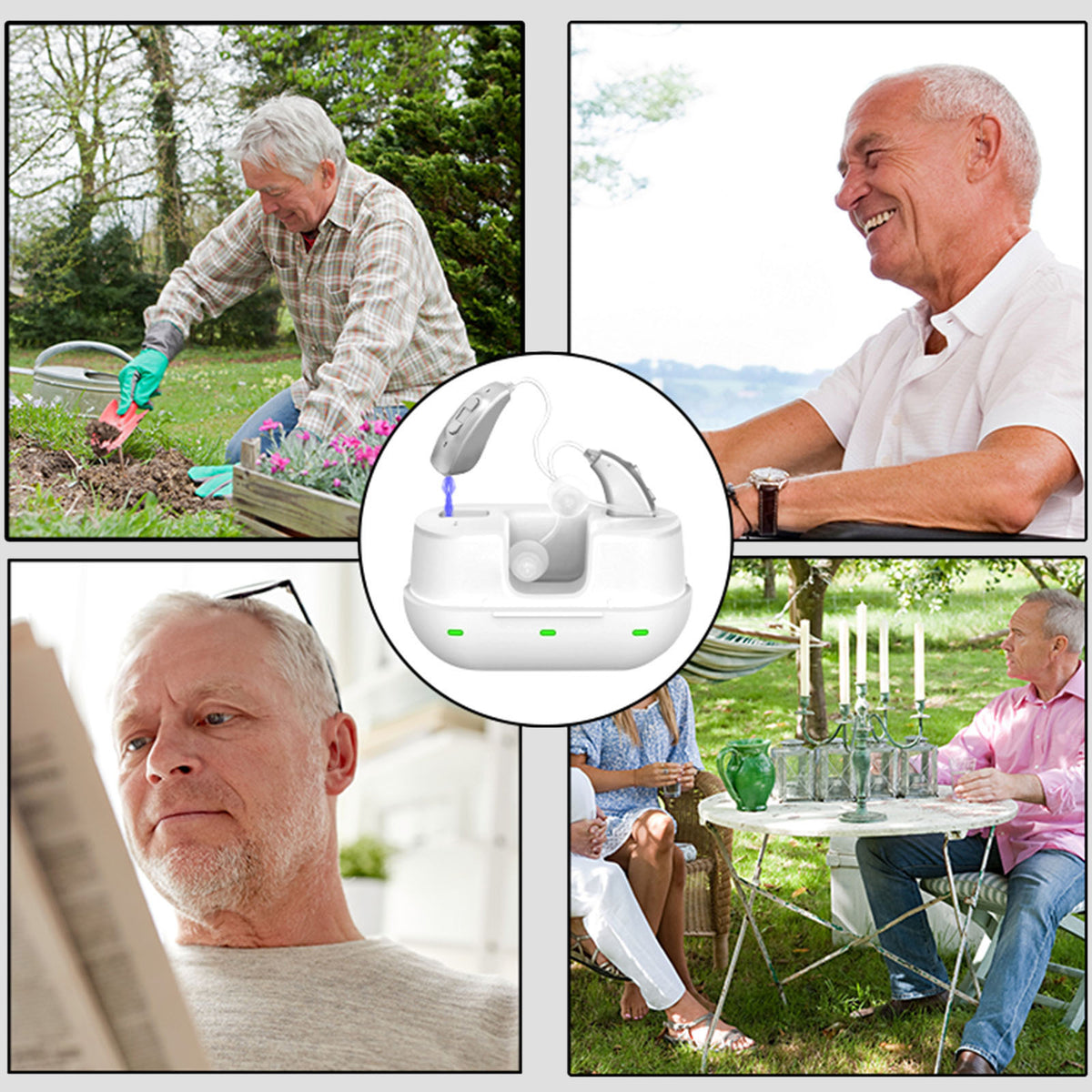 man wearing mask and hearing aids