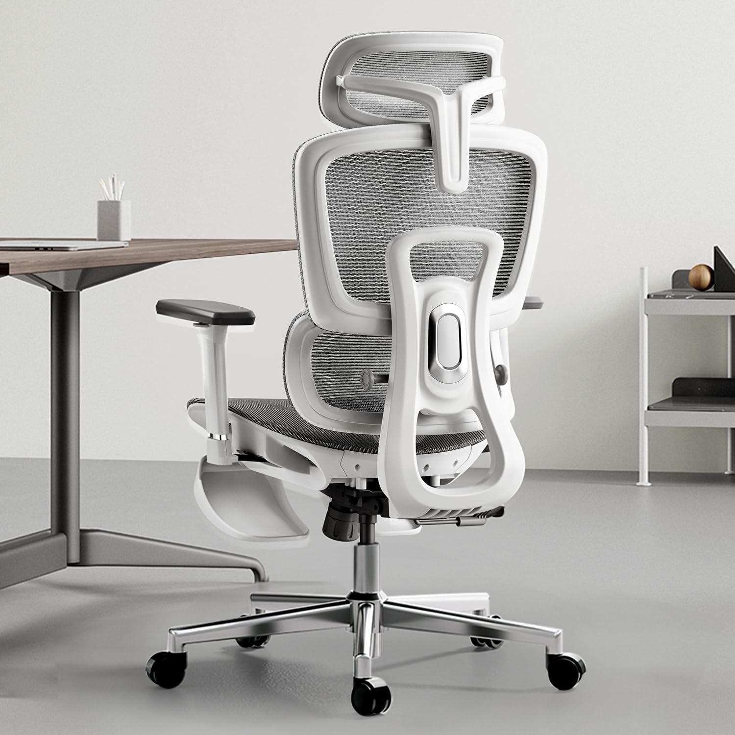 Hbada E2 Ergonomic Office Chair, Big and Tall Mesh Office Chair with 6-Way Dynamic Lumbar Support, 3D Adjustable Armrests, 3D Adjustable Headrest, High Back for Computer Chair