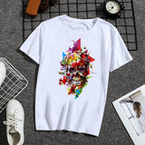 Women's T-shirt Summer Fashion Skeleton  Plant Short Sleeve Ladies Harajuku Graphic T-shirt Top Top Tee Female Clothing