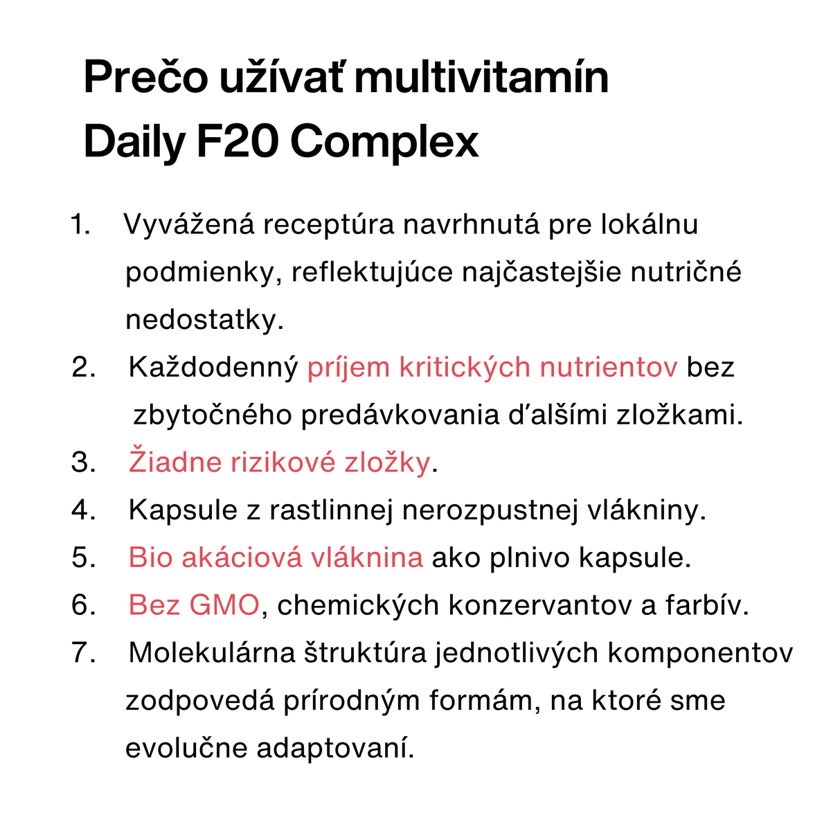 Multivitamín Daily F20 Complex