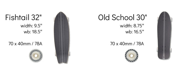 Fishtail und Old School Surfskate Information