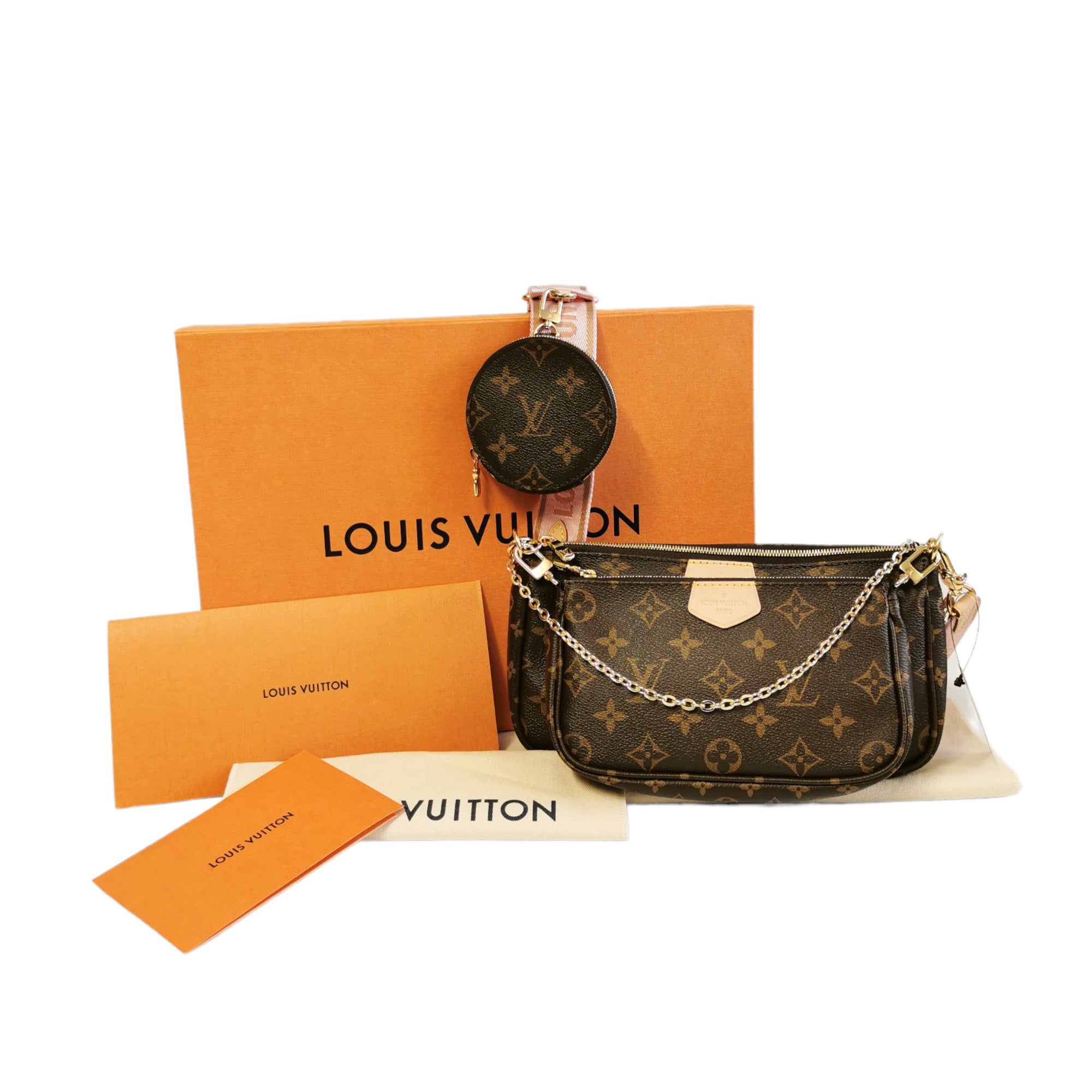 M44840 Louis Vuitton 2019 Monogram Canvas Multi Pochette Accessoires-Rose  Clair