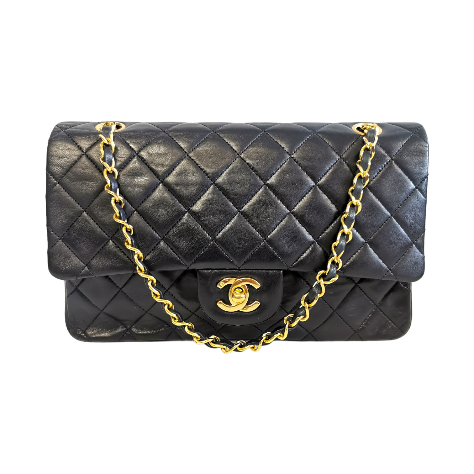 Authentic Chanel Black Vintage Classic Small Double Flap Bag 25  eBay