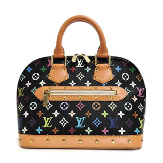 Takashi Murakami Black Monogram Multicolore Coated Canvas Lodge Bag with  Wallet and Calendar, Handbags and Accessories, 2023