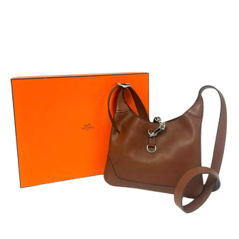 Hermès Rouge Tomate Taurillon Clemence Leather Gold Finish Mini