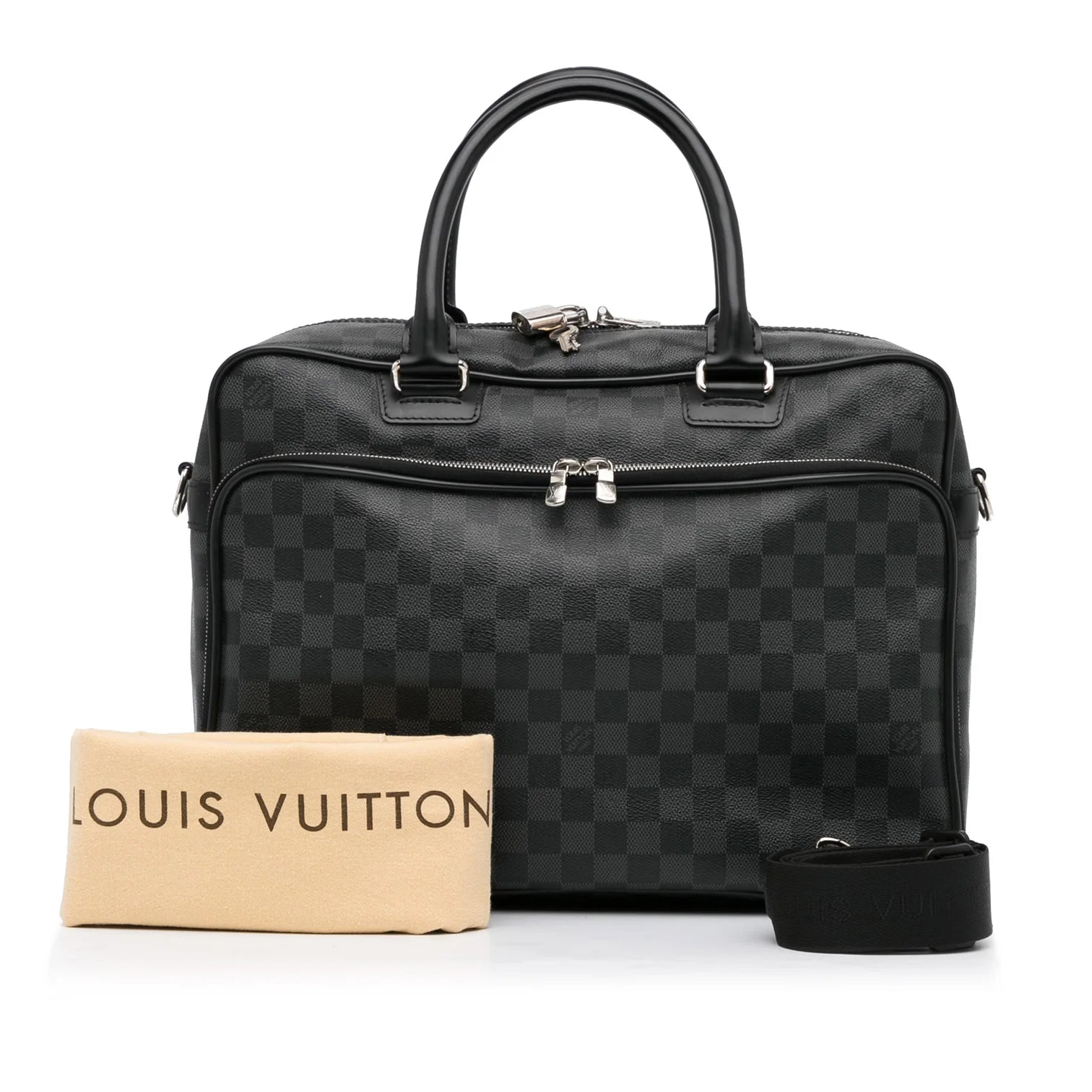 Louis Vuitton Aktentasche aus Leder schwarz Kuriertasche Schulter