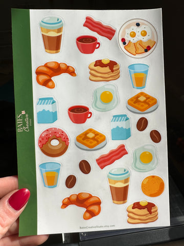 Food Stickers Scrapbooking, Kawaii Food Diary Stickers