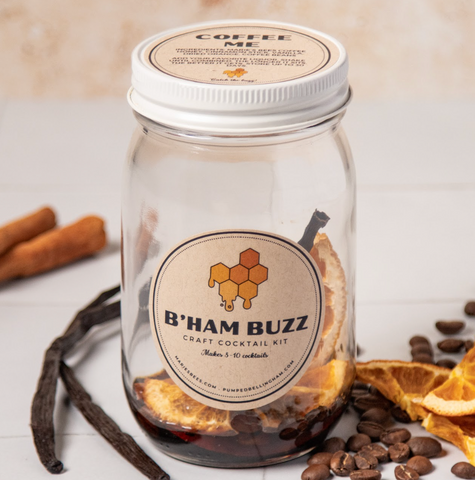 Glass jar with dried fruit and spices