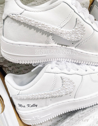 Nike Air Force 1 Wedding Pearl - Double G Customs - Custom sneakers