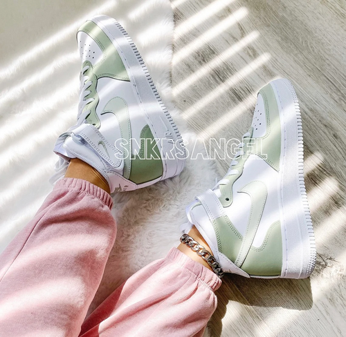 NIKE AIR FORCE 1 LOW ID NIKE BY YOU "EAGLES" GREEN-WHITE