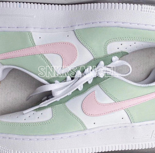 Nike Air Force 1 Low White Custom paint (Lilac,Mint Green,Pale Blue,Petal  Pink)