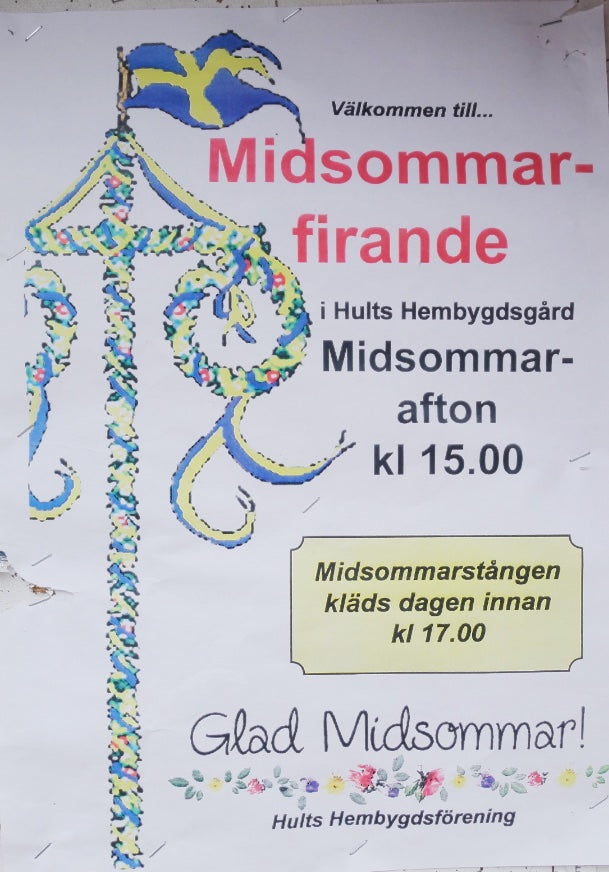 Mittsommerfeier Aushang in Schweden