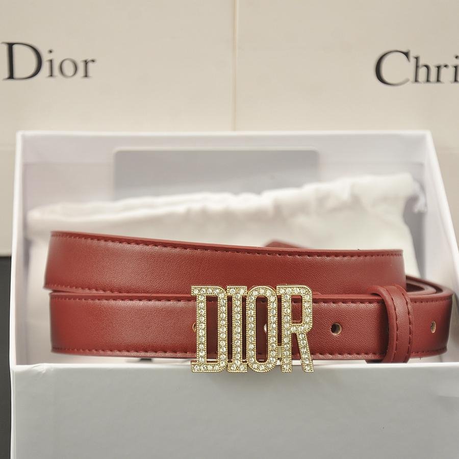 Dior womens diamond-studded monogram buckle smooth buckle belt-1