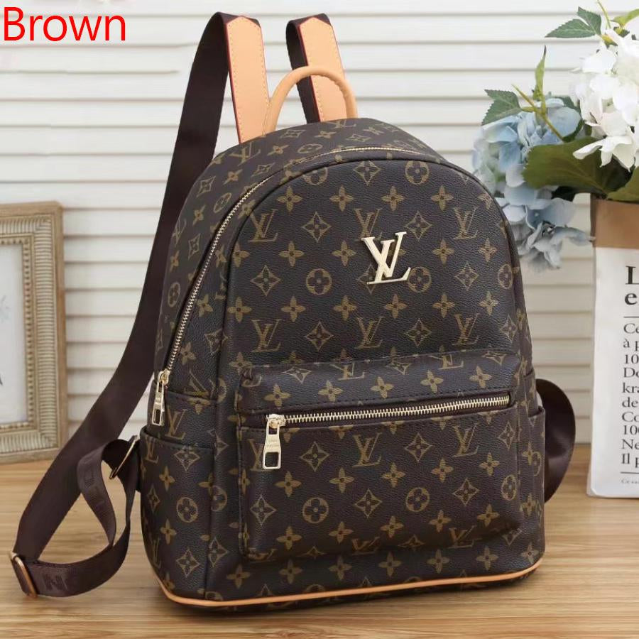 LV Louis vuitton new product solid color embossed letters backpa