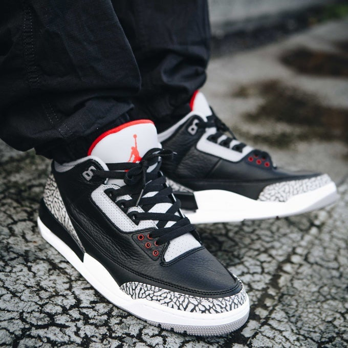 Nike Air Jordan 3 Retro Black Cement Sneakers Shoes from biubiuo