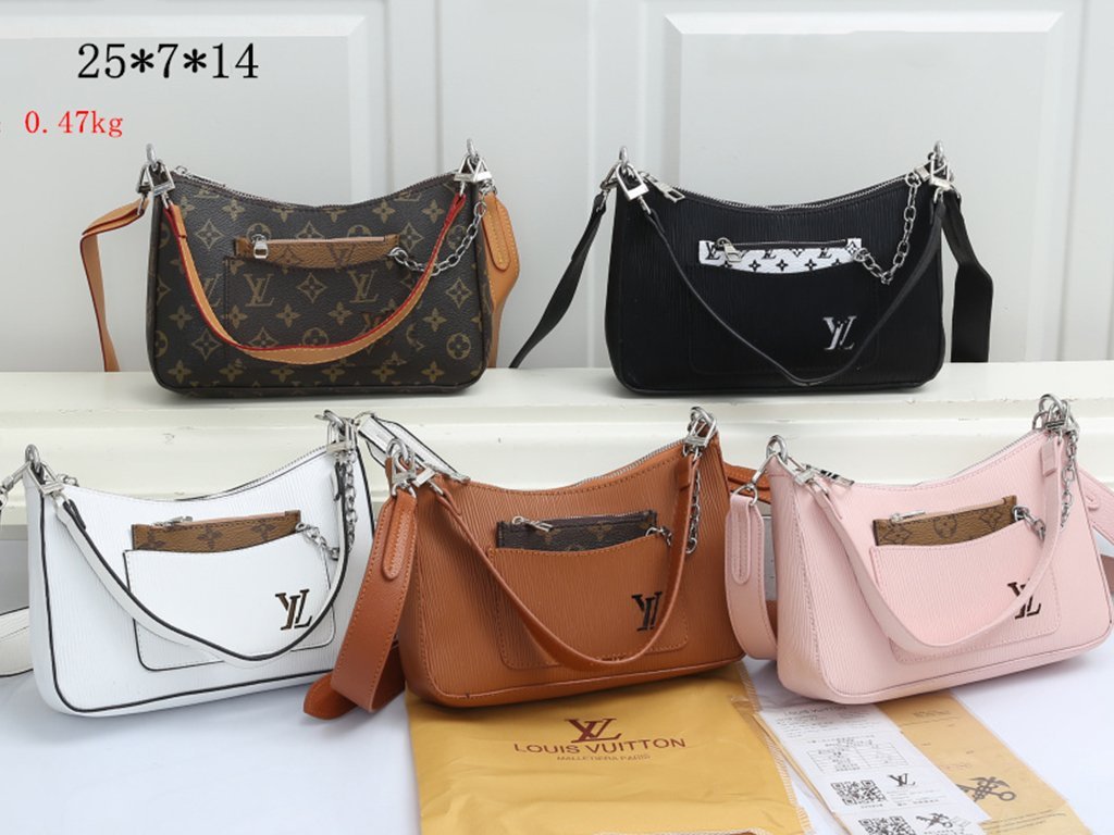 LV Louis Vuitton Newest Popular Women Leather Tote Crossbody Satchel Shoulder Bag Handbag-6