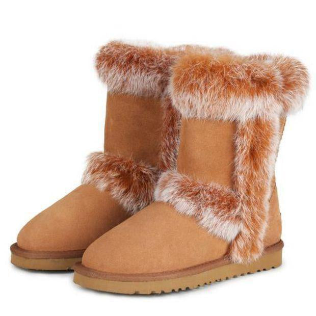 UGG Winter Trending Women Stylish Fur Wool Snow Boots In Tube Boots Shoes-3