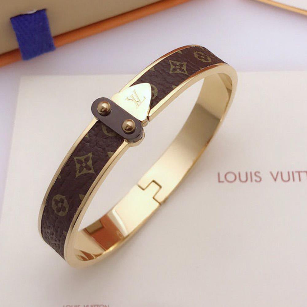 LV Louis vuitton Women Fashion Logo Enamel Bracelet-2