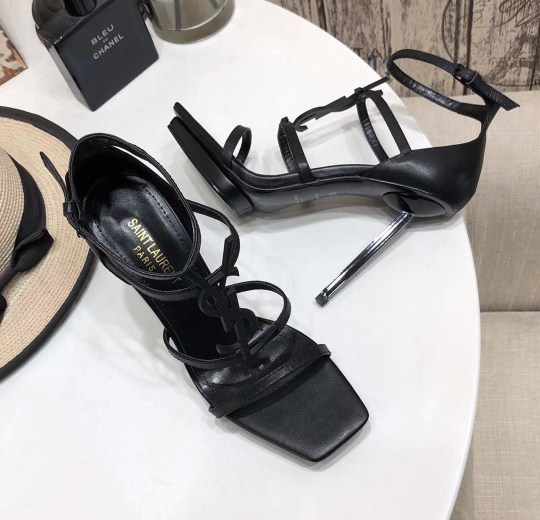 YSL Fashion Trending Leather Women High Heels Shoes Women Sandal