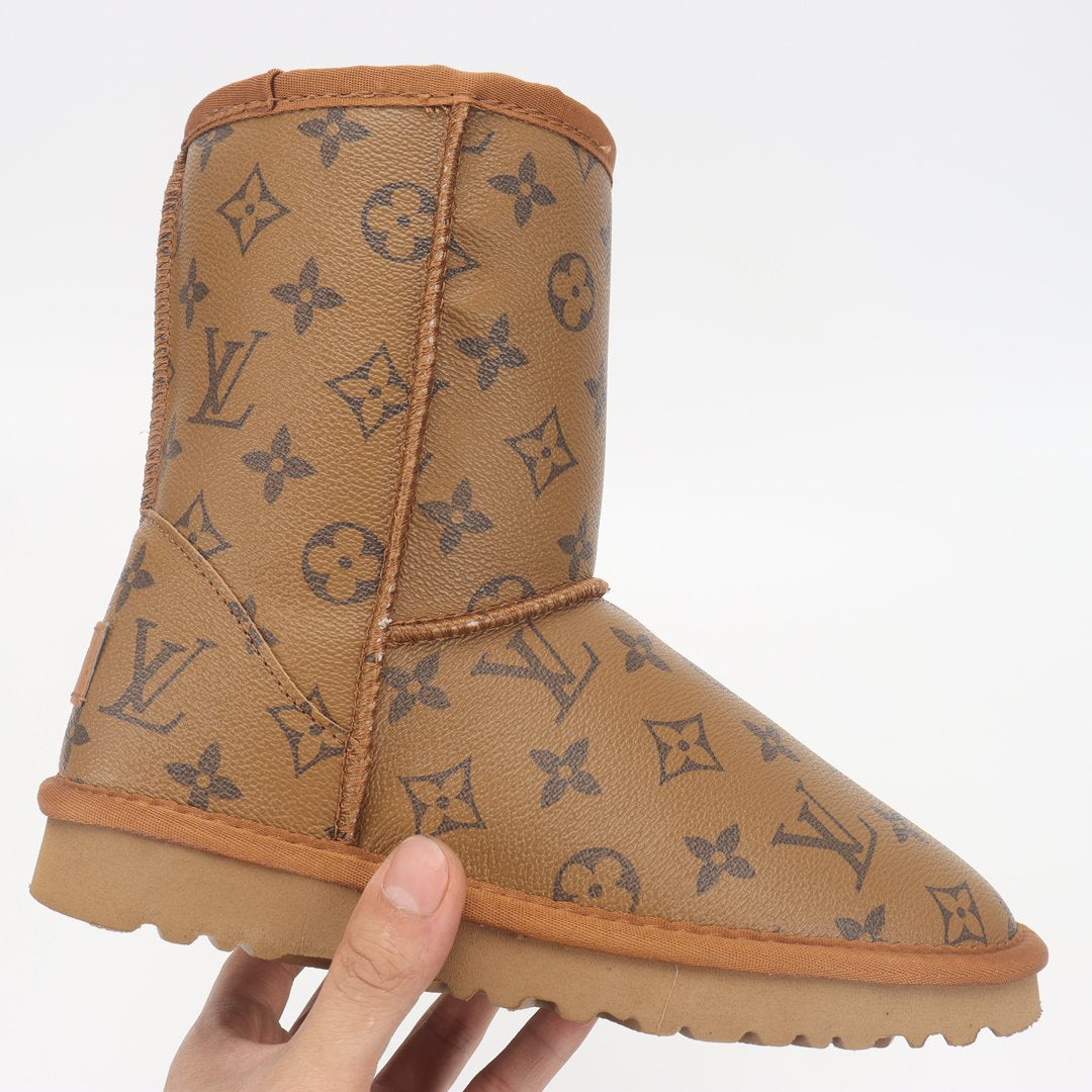 LV Louis vuitton UGG new letter print middle cut mens and womens