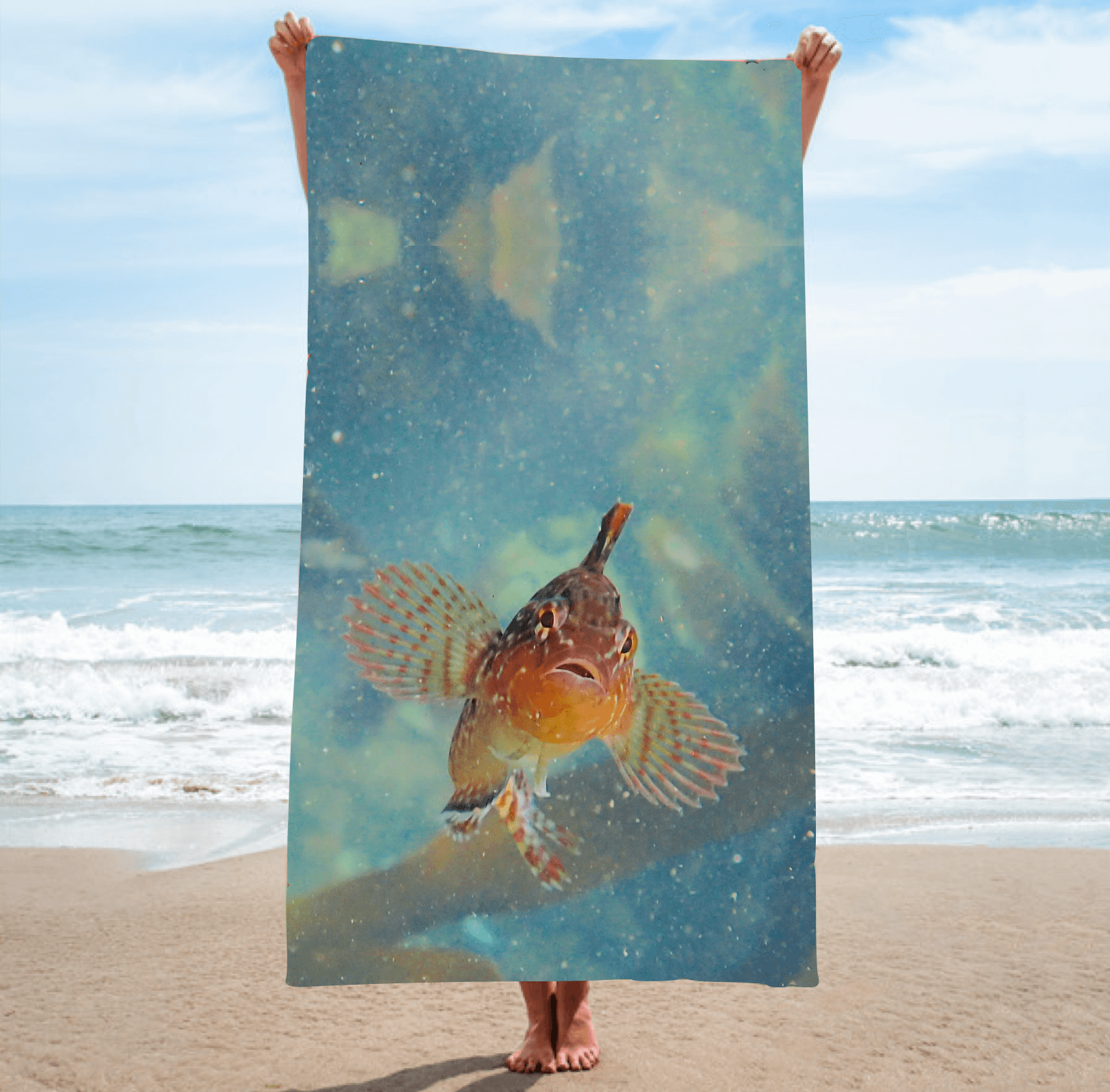 BEACH Towel [highly absorbent micro fibre fabric] - Rockfish Rockstar –  Studio SEA LOVE | Quality Ocean Decor & Design