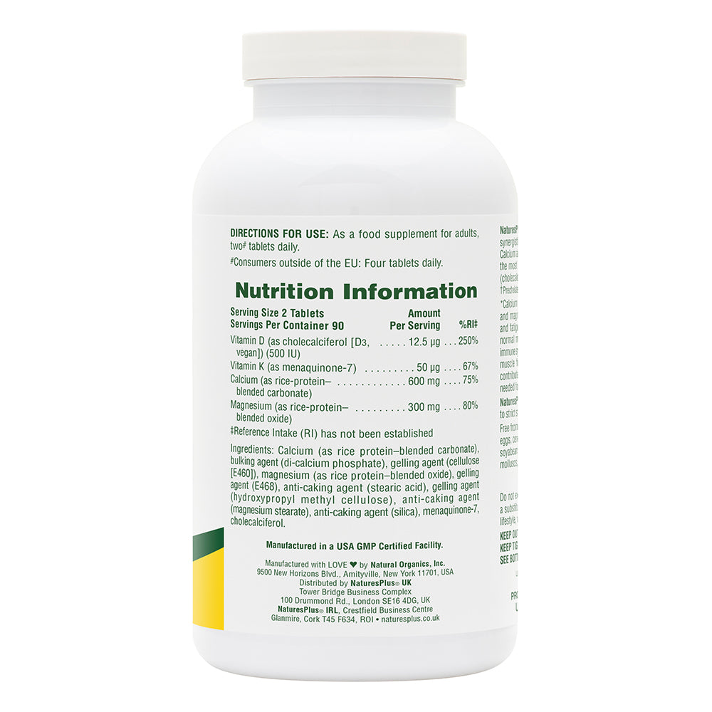 Calciummagnesiumvitamin D3 With Vitamin K2 Tablets Naturesplus Uk 1740